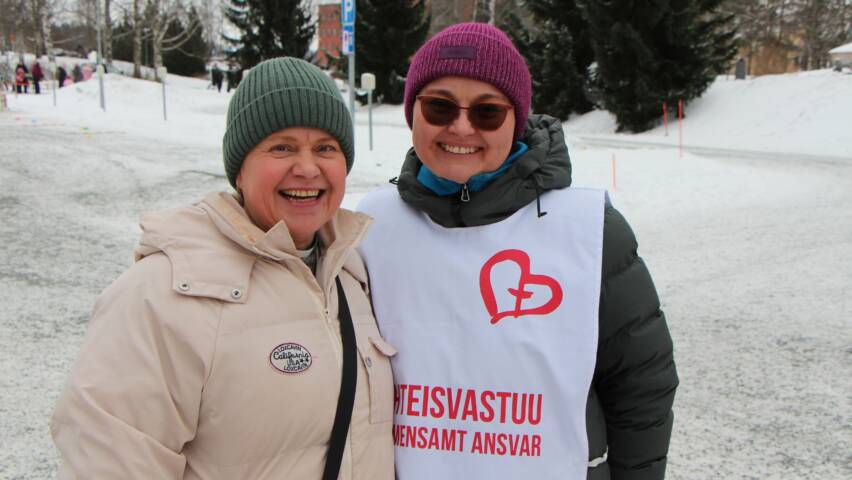 Seurakunnan työntekijät yhteisvastuutapahtumassa